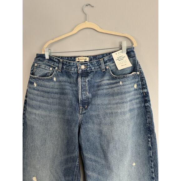 NWT Madewell The Petite Curvy Low Slung Baggy Jeans Distressed Women’s Size 31P - Picture 6 of 12